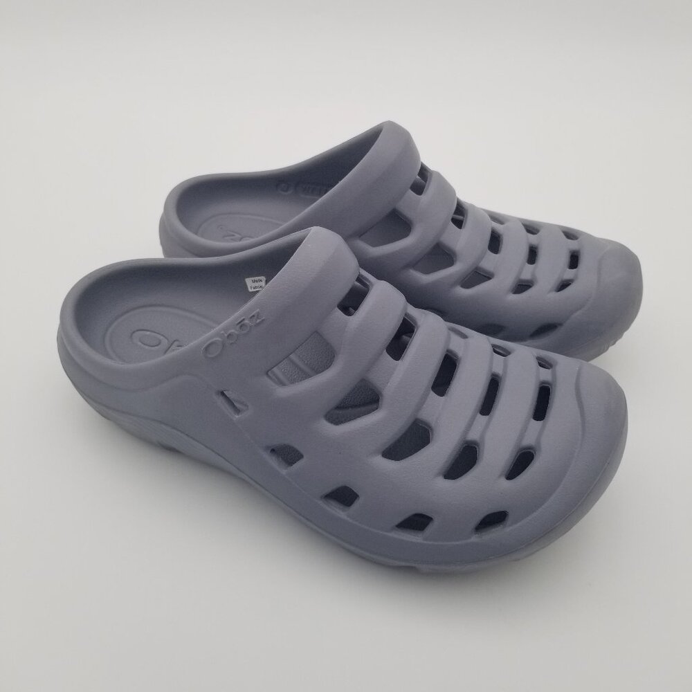 Oboz Whakata Coast Mule Clog Recovery Sandal Mineral Grey Unisez W7/M5 Slip-on